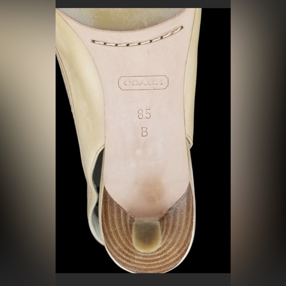 Coach Miranda Open-Toe Slingback in Cream sz 8.5 - Picture 6 of 6
